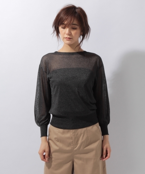 laboratory work(ラボラトリーワーク)の「ラメカシュクールプルオーバー(ニット/セーター・レディース・ブラック/杢グレー/ブルー・MEDIUM)」の17枚目の写真