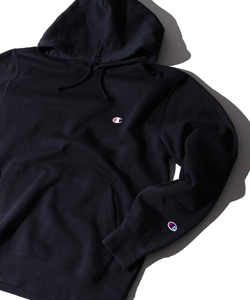 Champion（チャンピオン）の「WEGO/Champion起毛刺繍プルパーカー（パーカー・メンズ・ネイビー/ホワイト/杢グレー/ブラック・MEDIUM/LARGE）」の2枚目の写真