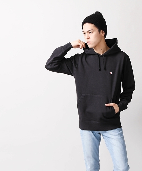 Champion（チャンピオン）の「WEGO/Champion起毛刺繍プルパーカー（パーカー・メンズ・ネイビー/ホワイト/杢グレー/ブラック・MEDIUM/LARGE）」の21枚目の写真