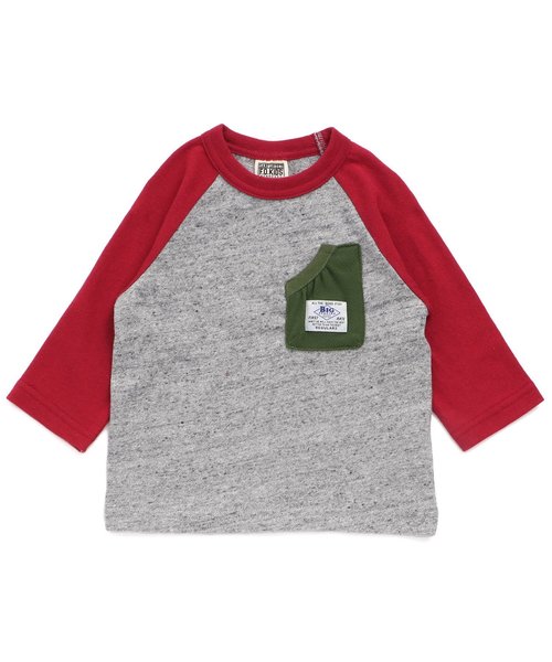 F.O.KIDS（エフオーキッズ）の「ポケット付き7分袖Tシャツ（Tシャツ/カットソー・キッズ・グリーン/グレー/オフホワイト・120/80/130/100/110/140/95/90）」の3枚目の写真