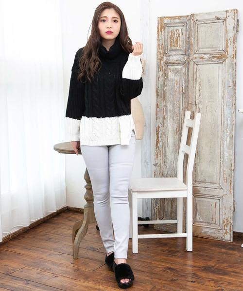 Julia Boutique（ジュリアブティック）の「選べる無地＆デニム・あったかHEAT極暖裏起毛レギンスパンツ/13327（デニムパンツ・レディース・ブラック/グレー/ネイビー/カーキ/ベージュ/オフホワイト/ボルドー/A/B/C・S/M/L/LL/3L/4L/5L/XS）」の18枚目の写真