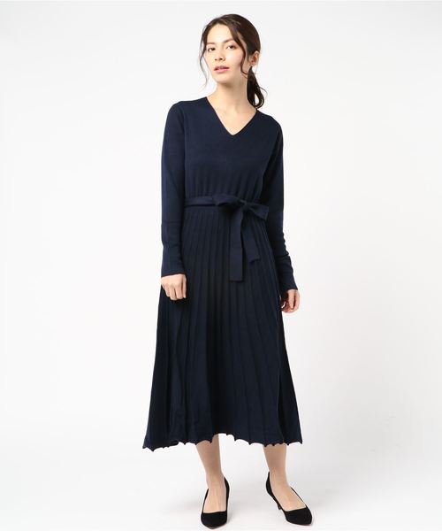 セール Collection イマージュコレクション のファッション Image ワンピース プリーツニットワンピ ワンピース Image