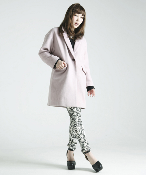 WEGO(ウィゴー)の「WEGO/チェスターコート(ステンカラーコート・レディース・アイボリー/ブラック/ネイビー/ライトピンク・FREE)」の17枚目の写真