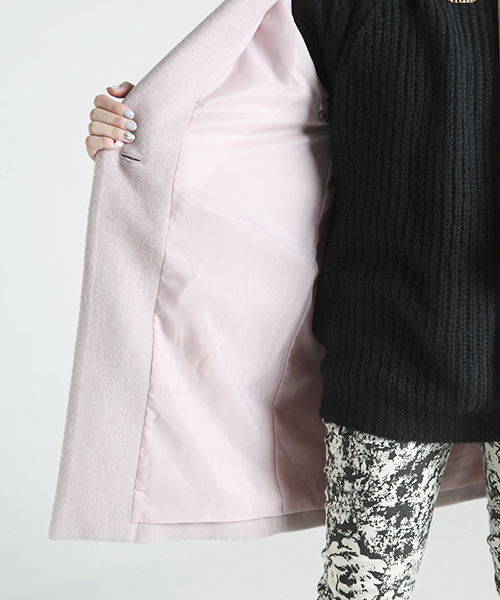 WEGO(ウィゴー)の「WEGO/チェスターコート(ステンカラーコート・レディース・アイボリー/ブラック/ネイビー/ライトピンク・FREE)」の13枚目の写真