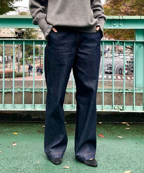 Munich(ミューニック)の「10ozリジットデニムランチパンツ(デニムパンツ・レディース・インディゴブルー・S/M)」の1枚目の写真