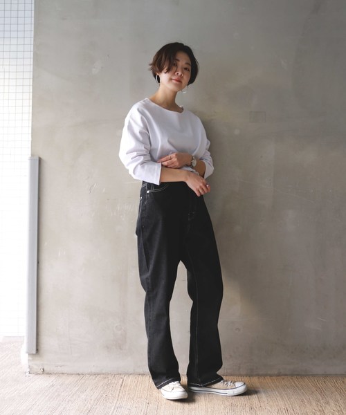 notch.（ノッチ）の「ストレートデニムパンツ（デニムパンツ・レディース・ブラック/ブルー・M/L/LL/S）」の10枚目の写真