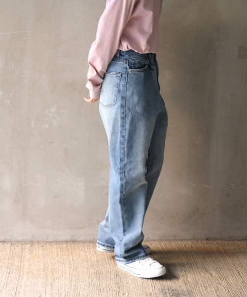 notch.（ノッチ）の「ストレートデニムパンツ（デニムパンツ・レディース・ブラック/ブルー・M/L/LL/S）」の18枚目の写真