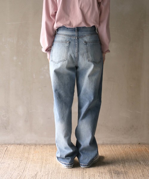 notch.（ノッチ）の「ストレートデニムパンツ（デニムパンツ・レディース・ブラック/ブルー・M/L/LL/S）」の5枚目の写真