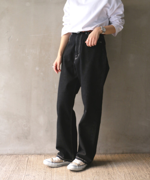 notch.（ノッチ）の「ストレートデニムパンツ（デニムパンツ・レディース・ブラック/ブルー・M/L/LL/S）」の14枚目の写真