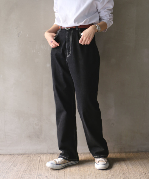 notch.（ノッチ）の「ストレートデニムパンツ（デニムパンツ・レディース・ブラック/ブルー・M/L/LL/S）」の12枚目の写真