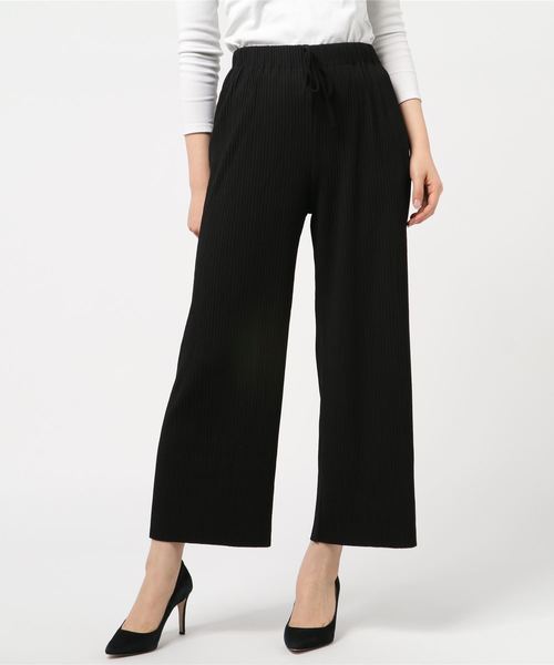 SpRay(スプレイ)の「リブワイドパンツ(その他パンツ・レディース・グレイッシュベージュ/ベージュ/アイボリー/ブラック・FREE)」の8枚目の写真