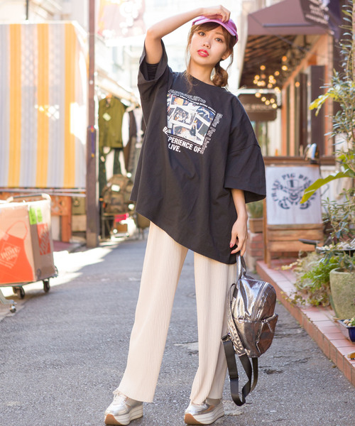 SpRay(スプレイ)の「リブワイドパンツ(その他パンツ・レディース・グレイッシュベージュ/ベージュ/アイボリー/ブラック・FREE)」の11枚目の写真