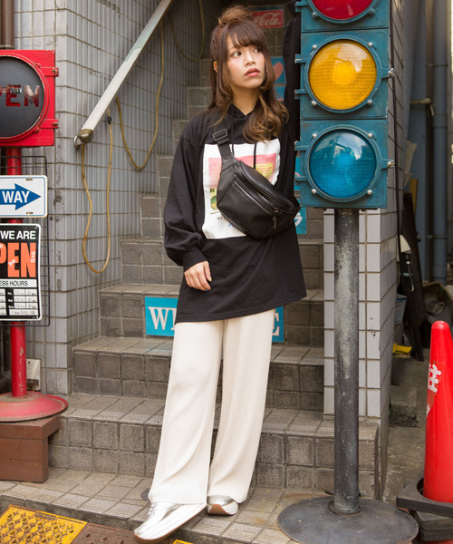 SpRay(スプレイ)の「リブワイドパンツ(その他パンツ・レディース・グレイッシュベージュ/ベージュ/アイボリー/ブラック・FREE)」の16枚目の写真