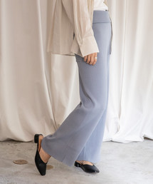 ハイウエストワイドリブニットパンツ -手洗い可-