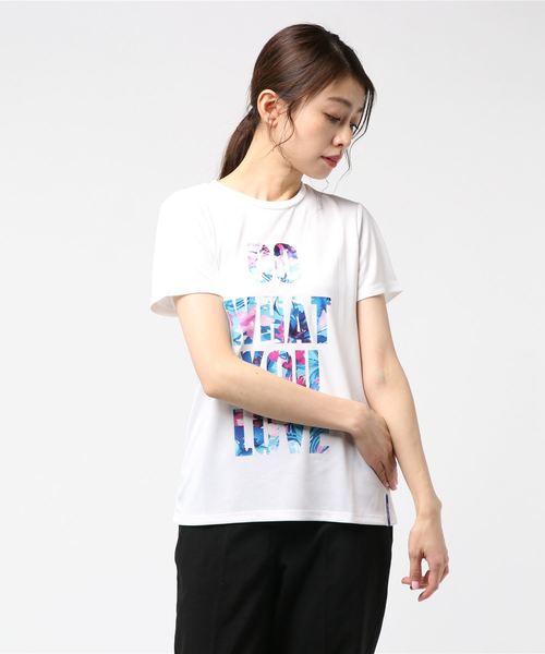 le coq sportif（ルコックスポルティフ）の「ルコックスポルティフ半袖シャツ QMWNJA03MA（Tシャツ/カットソー・レディース・ネイビー/ピンク/ホワイト/ライトグレー・M/L/XL）」の2枚目の写真