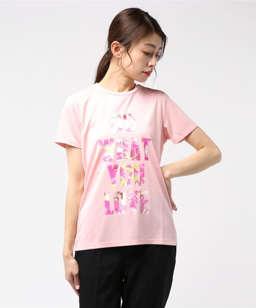 le coq sportif（ルコックスポルティフ）の「ルコックスポルティフ半袖シャツ QMWNJA03MA（Tシャツ/カットソー・レディース・ネイビー/ピンク/ホワイト/ライトグレー・M/L/XL）」の4枚目の写真