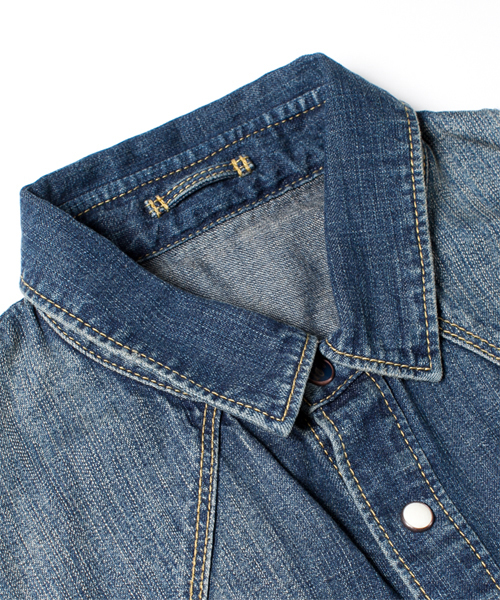 NANO universe(ナノユニバース)の「8ozヴィンテージデニムシャツ(シャツ/ブラウス・メンズ・サックスブルー/ブルー/インディゴブルー・X-LARGE/MEDIUM/SMALL/LARGE)」の12枚目の写真