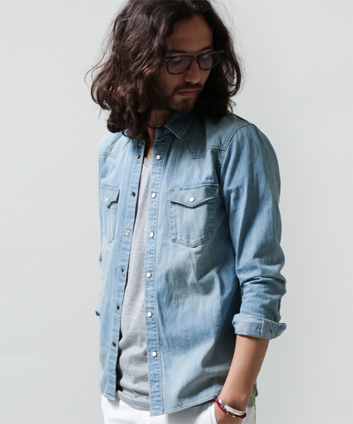 NANO universe(ナノユニバース)の「8ozヴィンテージデニムシャツ(シャツ/ブラウス・メンズ・サックスブルー/ブルー/インディゴブルー・X-LARGE/MEDIUM/SMALL/LARGE)」の18枚目の写真