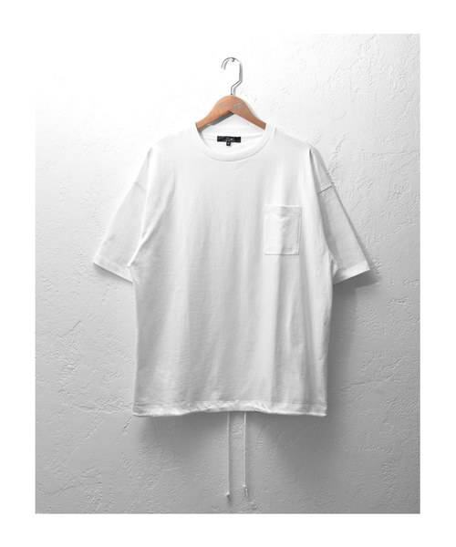 MinoriTY(マイノリティ)の「裾スピンドルビッグTシャツ(Tシャツ/カットソー・メンズ・オフホワイト/ベージュ/ブラック・FREE)」の9枚目の写真