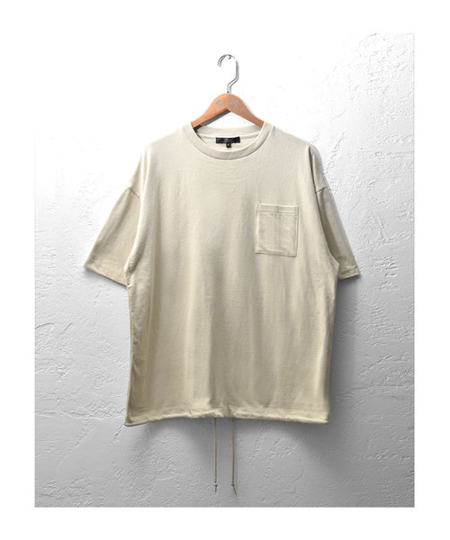 MinoriTY(マイノリティ)の「裾スピンドルビッグTシャツ(Tシャツ/カットソー・メンズ・オフホワイト/ベージュ/ブラック・FREE)」の11枚目の写真