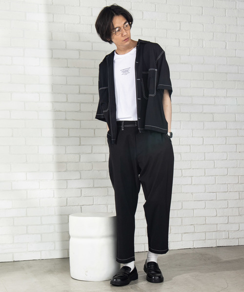 WEGO(ウィゴー)の「WEGO/【セットアップ対応商品】ステッチテーパードパンツ(その他パンツ・メンズ・ブラック/ベージュ・MEDIUM/LARGE)」の4枚目の写真