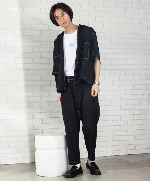 WEGO(ウィゴー)の「WEGO/【セットアップ対応商品】ステッチテーパードパンツ(その他パンツ・メンズ・ブラック/ベージュ・MEDIUM/LARGE)」の5枚目の写真