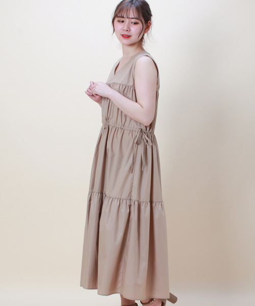 TRUDEA(トルディア)の「ティアードワンピース(ワンピース・レディース・ブラック/ベージュ/カーキ/ピンク/イエロー・MEDIUM)」の8枚目の写真