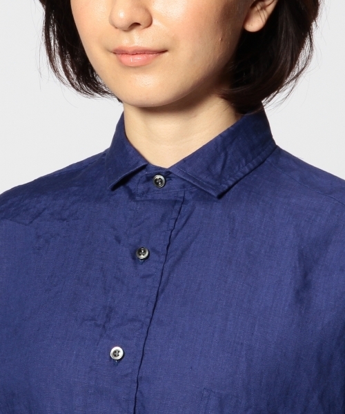UNITED ARROWS（ユナイテッドアローズ）の「＜LE GLAZIK (ル・グラジック)＞ リネン スキッパーシャツ（シャツ/ブラウス・レディース・ホワイト/コバルトブルー・フリー）」の9枚目の写真