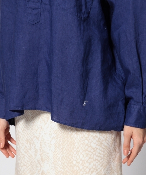 UNITED ARROWS（ユナイテッドアローズ）の「＜LE GLAZIK (ル・グラジック)＞ リネン スキッパーシャツ（シャツ/ブラウス・レディース・ホワイト/コバルトブルー・フリー）」の5枚目の写真