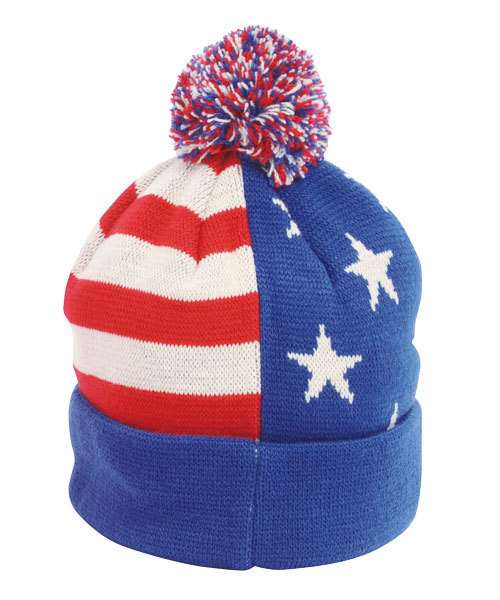X-girl Stages(エックスガールステージス)の「“OLD GLORY” KNIT CAP(ニットキャップ/ビーニー・キッズ・ネイビー/ピンク・ONE SIZE)」の3枚目の写真