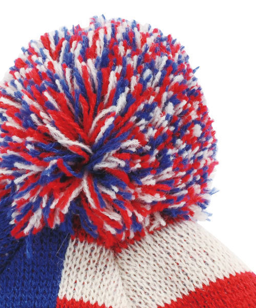 X-girl Stages(エックスガールステージス)の「“OLD GLORY” KNIT CAP(ニットキャップ/ビーニー・キッズ・ネイビー/ピンク・ONE SIZE)」の6枚目の写真