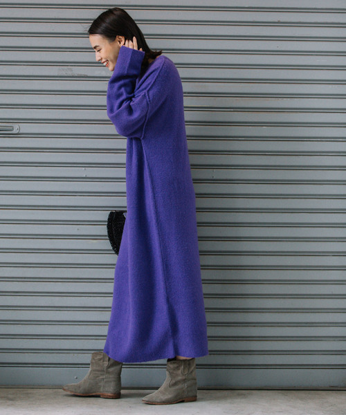 Munich(ミューニック)の「フォックスミックスヤーンニットマキシワンピース(ワンピース・レディース・ブラック/パープル/サーモンピンク/グレー・FREE)」の13枚目の写真