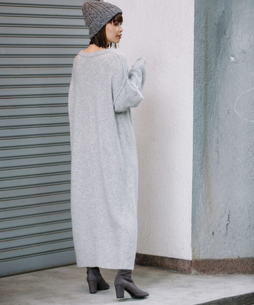 Munich(ミューニック)の「フォックスミックスヤーンニットマキシワンピース(ワンピース・レディース・ブラック/パープル/サーモンピンク/グレー・FREE)」の15枚目の写真