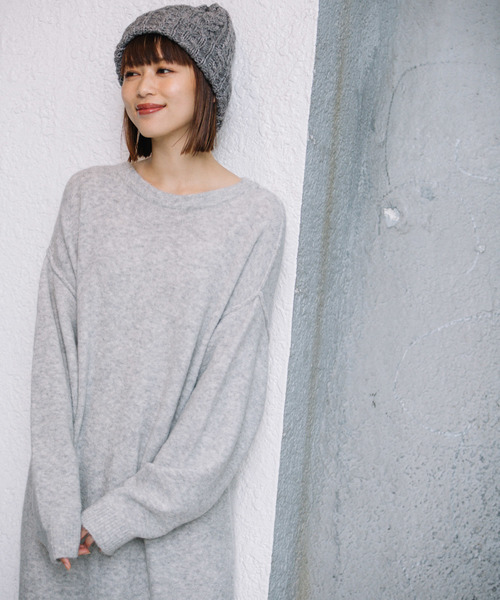 Munich(ミューニック)の「フォックスミックスヤーンニットマキシワンピース(ワンピース・レディース・ブラック/パープル/サーモンピンク/グレー・FREE)」の17枚目の写真