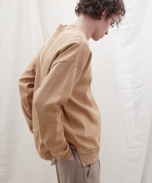 EMMA CLOTHES（エマクローズ）の「ビッグシルエットポンチプルオーバーロゴスウェット(LEAVE MΣ ALONE)（スウェット・メンズ・ホワイト/ブラック/ブラウン/グレー系その他/パープル系その他/チャコール/ベージュ系その他/ライトベージュ/グリーン・FREE/L/M）」の11枚目の写真