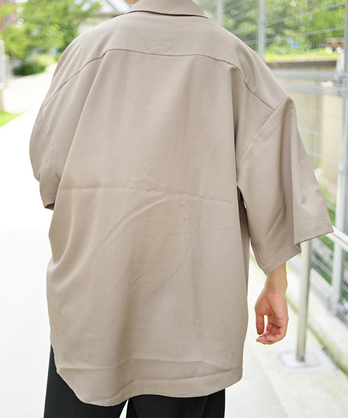 kutir（クティール）の「フルジップハーフスリーブシャツ（シャツ/ブラウス・メンズ・ブラック/ベージュ/モカ・MEDIUM/LARGE）」の16枚目の写真