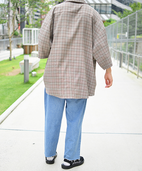 kutir（クティール）の「フルジップハーフスリーブシャツ（シャツ/ブラウス・メンズ・ブラック/ベージュ/モカ・MEDIUM/LARGE）」の20枚目の写真