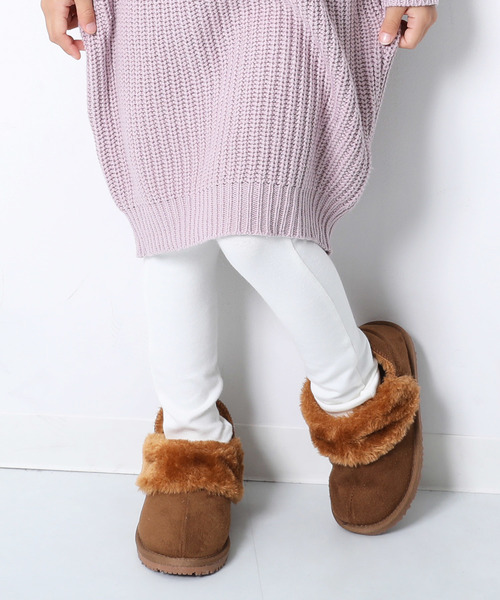 devirock(デビロック)の「厚手レギンス(レギンス/スパッツ・キッズ・ブラック/ネイビー/オフホワイト/ライトブラウン/マスタード/モカ/パープル系その他/ヘザーチャコール/ワイン/パープル系その他2・80cm/90cm/95cm/110cm/100cm/120cm/130cm/140cm/150cm/160cm)」の2枚目の写真