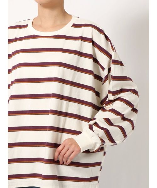 Ungrid(アングリッド)の「マルチボーダールーズロングスリーブTee(Tシャツ/カットソー・レディース・アイボリー/カーキ・FREE)」の10枚目の写真