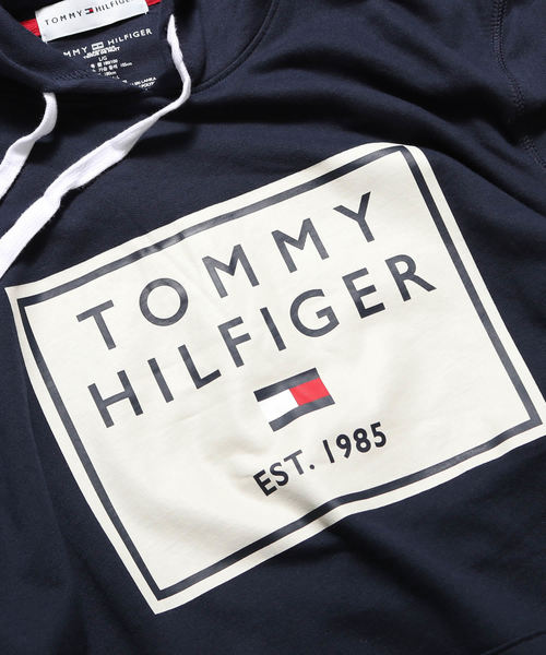 TOMMY HILFIGER（トミーヒルフィガー）の「Tommy Hilfiger/トミーヒルフィガー HOODIE　ボックスロゴプルオーバーパーカー（パーカー・メンズ・ホワイト/ダークネイビー・S/M/L/XL）」の12枚目の写真