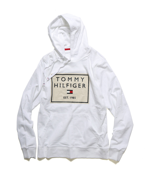 TOMMY HILFIGER（トミーヒルフィガー）の「Tommy Hilfiger/トミーヒルフィガー HOODIE　ボックスロゴプルオーバーパーカー（パーカー・メンズ・ホワイト/ダークネイビー・S/M/L/XL）」の15枚目の写真