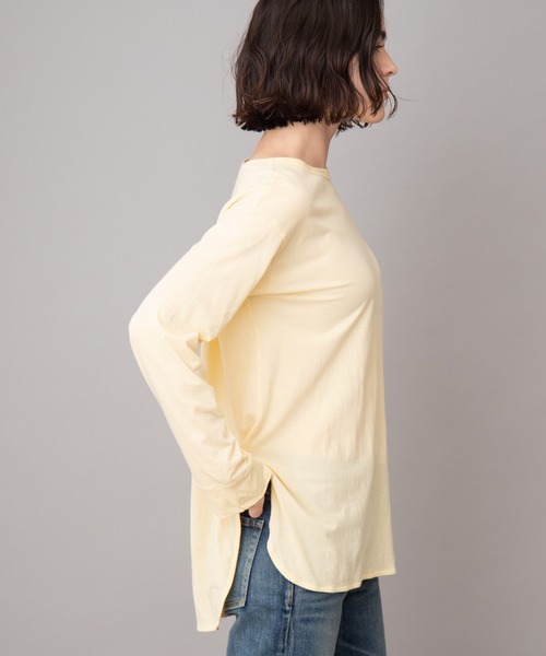 Munich（ミューニック）の「コットンリヨセルハイゲージジャージー　ラウンドヘムTシャツ（Tシャツ/カットソー・レディース・ホワイト/ライトグリーン/ダークグレー/ダークベージュ/ペールイエロー/ブラック/ライトベージュ・FREE）」の22枚目の写真