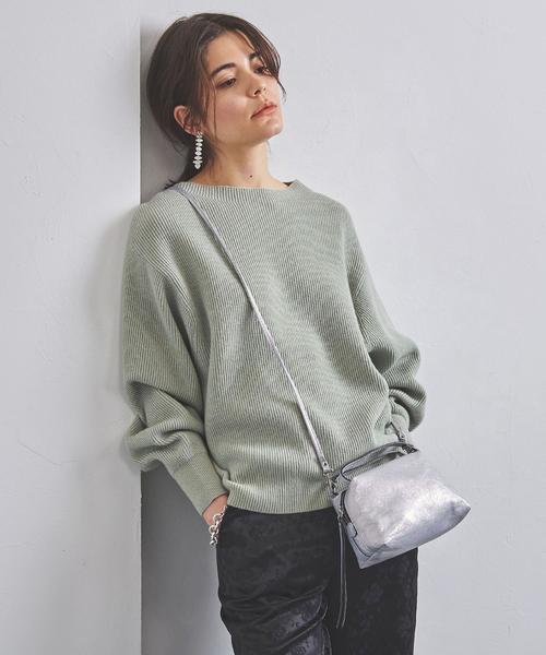 UNITED ARROWS(ユナイテッドアローズ)の「UWSC アゼ ボートネック ボリュームスリーブ ニット(ニット/セーター・レディース・オフホワイト/ブラック/ライム・フリー)」の21枚目の写真