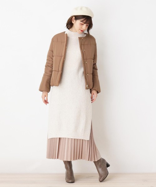 grove(グローブ)の「【3Lまで】ジャケット+ニットワンピ+スカート3点SET(ノーカラージャケット・レディース・ガンメタ/キャメル・02/03/04/05)」の13枚目の写真