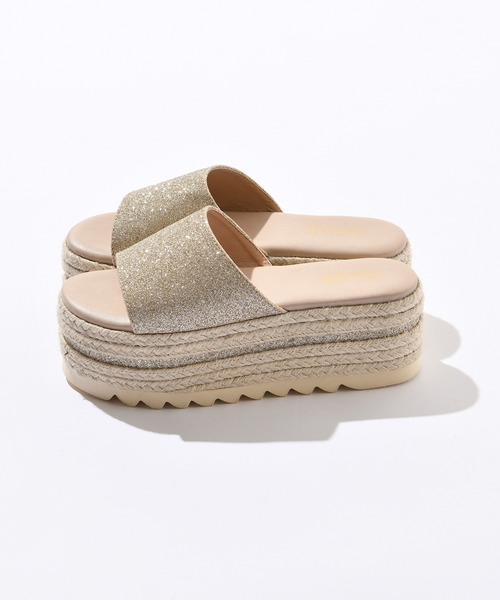 one after another NICE CLAUP（ワンアフターアナザーナイスクラップ）の「ジュート厚底フラットサンダル（サンダル・レディース・ゴールド系その他/ミント/クリア・LARGE/SMALL/MEDIUM）」の20枚目の写真