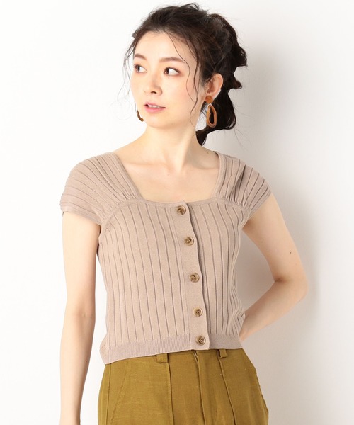 archives(アルシーヴ)の「強撚レーヨン前開きキャミニットTOPS(ニット/セーター・レディース・ブラック/ベージュ/イエロー/ピンクベージュ/ブルー・MEDIUM)」の5枚目の写真