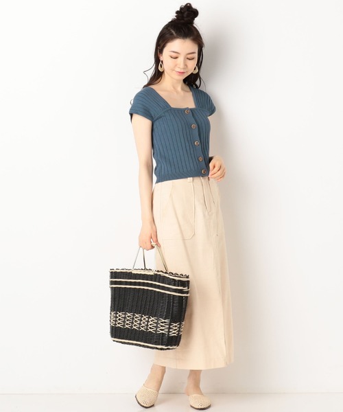 archives(アルシーヴ)の「強撚レーヨン前開きキャミニットTOPS(ニット/セーター・レディース・ブラック/ベージュ/イエロー/ピンクベージュ/ブルー・MEDIUM)」の20枚目の写真