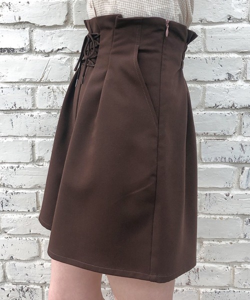 one after another NICE CLAUP（ワンアフターアナザーナイスクラップ）の「フロントレースアップショートパンツ（その他パンツ・レディース・ベージュ/ブラウン/ブラック系その他・FREE）」の10枚目の写真