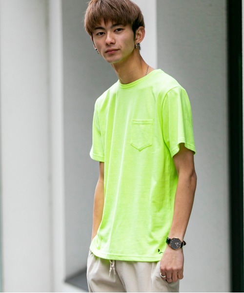 London Denim（ロンドンデニム）の「18/- TC 天竺 ポケット付き クルーネック 半袖 Tシャツ（Tシャツ/カットソー・メンズ・ホワイト/ブラック/ネイビー/グレー/カーキ/ピンク/ライトイエロー/ライトピンク・M/L/XL）」の7枚目の写真