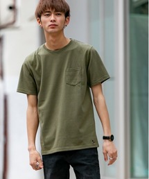 18/- TC 天竺 ポケット付き クルーネック 半袖 Tシャツ